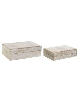 Juego de Cajas Decorativas DKD Home Decor Madera de mango 25 x 17 x 8 cm Decapé (2 Unidades)