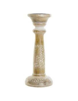 Candelabro DKD Home Decor Blanco Marrón Metal Plástico Madera de mango Floral Indio 12,5 x 12,5 x...