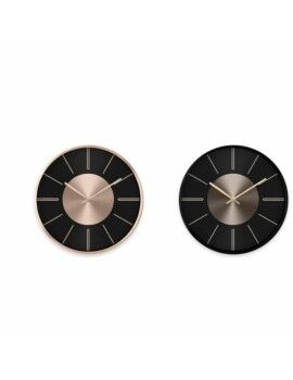 Reloj de Pared DKD Home Decor Negro Cobre Plateado Aluminio Plástico Moderno 30 x 4 x 30 cm (2...