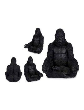 Figura Decorativa Gorila Preto 19 x 26,5 x 22 cm