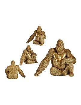 Figura Decorativa Gorila Dourado Resina (36 x 50 x 62 cm)