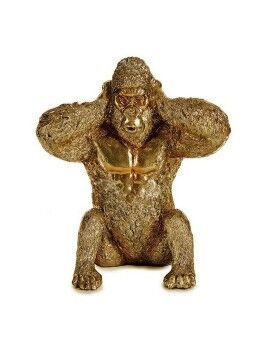Figura Decorativa Gorila Dourado 10 x 18 x 17 cm