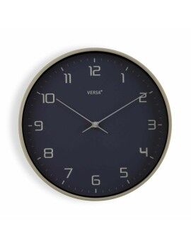 Relógio de Parede Versa Azul Madeira PU (30,5 x 4,3 x 30,5 cm)