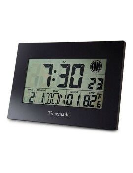 Relógio de Parede com Termómetro Timemark Preto (24 x 17 x 2 cm)