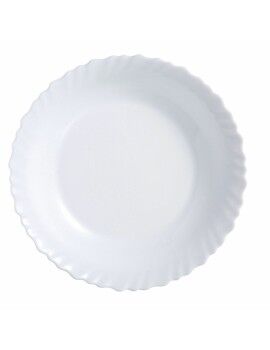 Plato Llano Luminarc Feston Blanco Vidrio (Ø 25 cm)