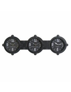 Relógio de Parede DKD Home Decor Cristal Preto Ferro (58 x 6.5 x 18 cm)