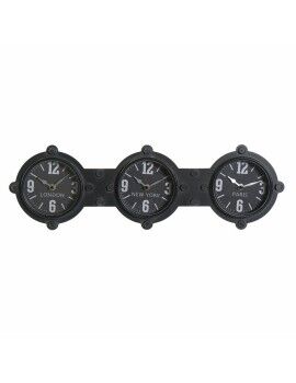 Reloj de Pared DKD Home Decor Cristal Negro Hierro (58 x 6.5 x 18 cm)