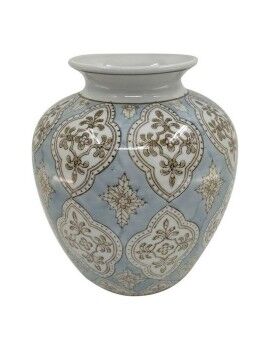 Vaso DKD Home Decor Porcelana Bege Azul Árabe 22 x 22 x 25 cm