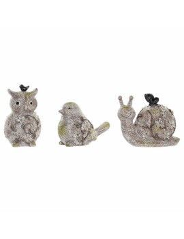 Figura Decorativa DKD Home Decor Verde Rosa Natural Animales Shabby Chic 20,5 x 10 x 17 cm (3...