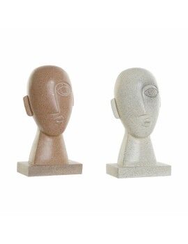 Figura Decorativa DKD Home Decor Beige Terracota Cara 14,5 x 10,5 x 27,5 cm (2 Unidades)