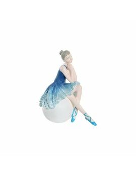 Figura Decorativa DKD Home Decor Azul Romântico Bailarina Ballet 8,5 x 13 x 14,5 cm