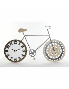 Reloj de Pared DKD Home Decor 108 x 6,4 x 63,5 cm Natural Negro Bicicleta Metal Madera MDF