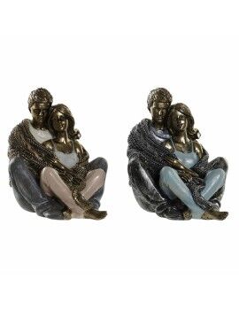 Figura Decorativa DKD Home Decor Cobre Moderno Pareja 12 x 10,5 x 12 cm (2 Unidades)