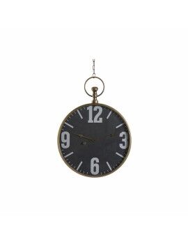 Reloj de Pared DKD Home Decor Cristal Negro Dorado Hierro (60 x 6.5 x 80 cm)