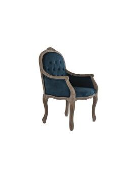 Cadeira DKD Home Decor Turquesa Linho Madeira da borracha (63.5 x 50 x 102 cm)