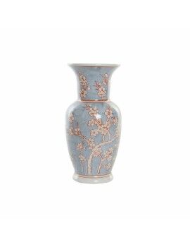 Vaso DKD Home Decor 13 x 13 x 31 cm Porcelana Azul Laranja Oriental