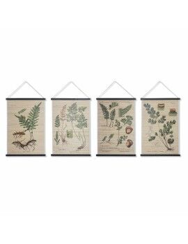 Lienzo DKD Home Decor Flores 60 x 2 x 90 cm Cottage (4 Piezas)