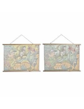 Cuadro DKD Home Decor Infantil Animales 100 x 2 x 75 cm (2 Unidades)