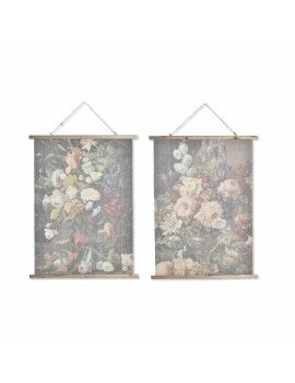 Cuadro DKD Home Decor Flores Moderno 75 x 2 x 100 cm (2 Unidades)