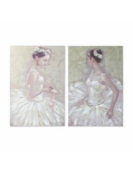 Pintura DKD Home Decor 80 x 3 x 120 cm Bailarina Ballet Tradicional (2 Unidades)