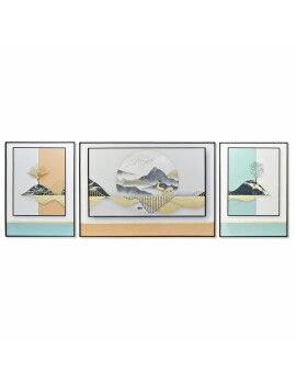 Conjunto de 3 quadros DKD Home Decor Montanha Moderno (200 x 3 x 70 cm)