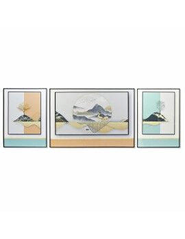 Juego de 3 cuadros DKD Home Decor Montaña Moderno (200 x 3 x 70 cm)