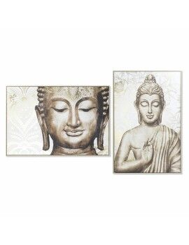 Pintura DKD Home Decor 83 x 4,5 x 122,5 cm Buda Oriental (2 Unidades)