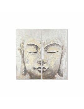 Conjunto de 2 quadros DKD Home Decor Buda Oriental (120 x 3,7 x 120 cm)