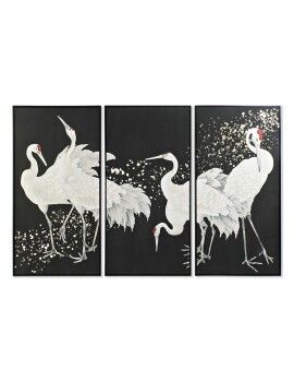 Juego de 3 cuadros DKD Home Decor Oriental Garza (210 x 4 x 140 cm)