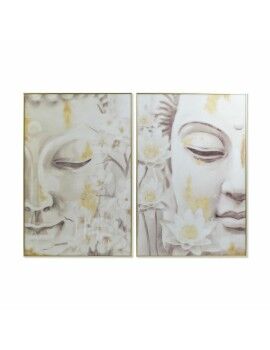 Pintura DKD Home Decor Buda 80 x 4 x 120 cm Oriental (2 Unidades)