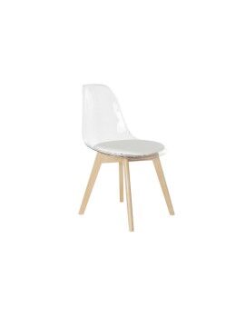 Cadeira de Sala de Jantar DKD Home Decor Branco Transparente Natural 54 x 47 x 81 cm