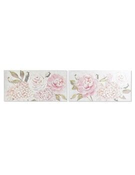 Cuadro DKD Home Decor 120 x 3 x 60 cm Flores Shabby Chic (2 Unidades)