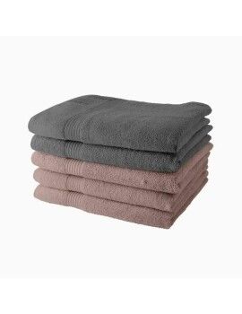 Jogo de toalhas TODAY Cinzento Rosa Claro 5 Peças 70 x 130 cm