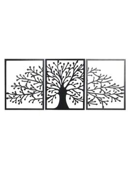 Decoración de Pared DKD Home Decor Negro Árbol Cottage 141 x 1,3 x 61 cm