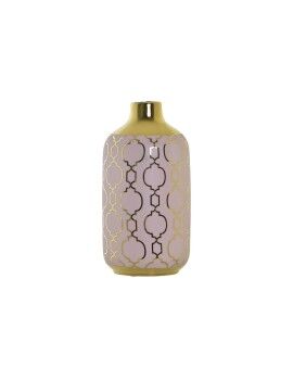 Vaso DKD Home Decor Cor de Rosa Dourado Porcelana Oriental Cromado 13 x 13 x 26 cm