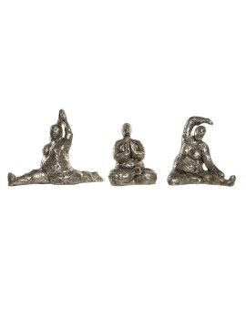 Figura Decorativa DKD Home Decor 11 x 22,5 x 17 cm Dorado Yoga (3 Unidades)