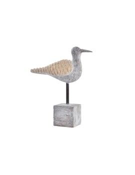 Figura Decorativa DKD Home Decor Gris Natural Pájaro Mediterráneo 23 x 9 x 26,7 cm