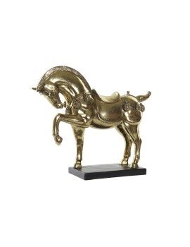 Figura Decorativa DKD Home Decor 29 x 9 x 25 cm Cavalo Preto Dourado