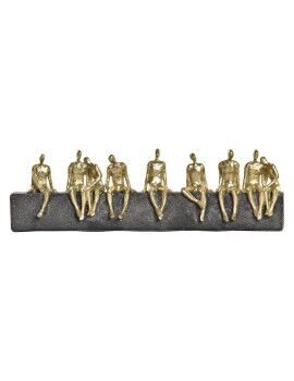 Figura Decorativa DKD Home Decor Dourado Resina Cinzento escuro Pessoas Moderno (45,3 x 6,8 x...