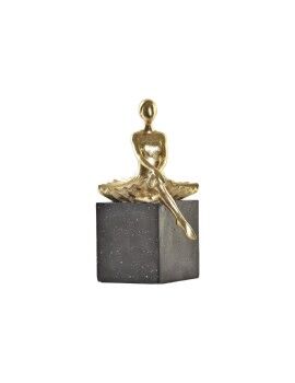 Figura Decorativa DKD Home Decor Bailarina Dourado Resina Cinzento escuro (21,5 x 23 x 32 cm)