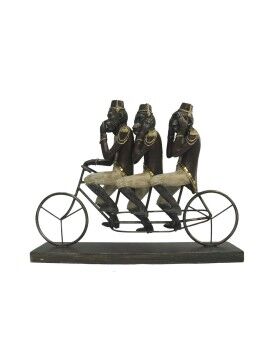 Figura Decorativa DKD Home Decor Macaco Triciclo Preto Dourado Metal Resina Colonial (40 x 9 x 31...