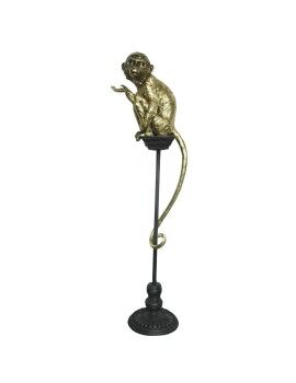 Figura Decorativa DKD Home Decor Dourado Metal Resina Colonial Macaco (32 x 21 x 105 cm)