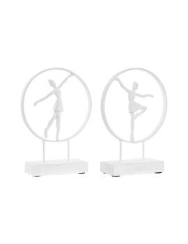 Figura Decorativa DKD Home Decor 23 x 9 x 33 cm Blanco Bailarina Ballet (2 Unidades)