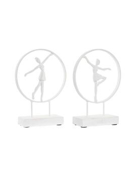 Figura Decorativa DKD Home Decor 23 x 9 x 33 cm Branco Bailarina Ballet (2 Unidades)