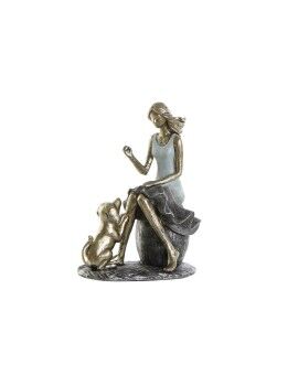 Figura Decorativa DKD Home Decor Azul Dorado Mujer 13 x 8,5 x 17,5 cm