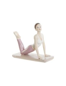 Figura Decorativa DKD Home Decor Rosa Yoga Scandi 16 x 6 x 13 cm