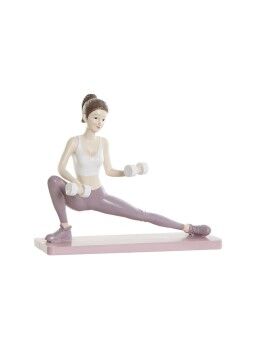 Figura Decorativa DKD Home Decor Rosa Yoga Scandi 20 x 8 x 16,5 cm