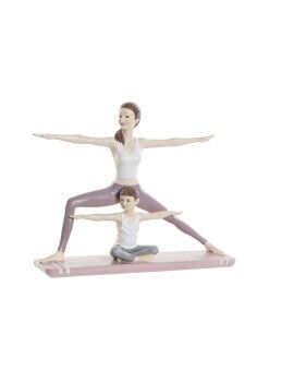 Figura Decorativa DKD Home Decor 24 x 6,5 x 19,5 cm Scandi Rosa Yoga