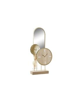 Reloj de Mesa DKD Home Decor 26 x 8 x 53 cm Espejo Natural Dorado Metal Madera MDF