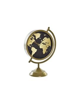Tafelklok DKD Home Decor 22 x 12 x 31 cm Cristal Dourado Metal Vintage Mapa do Mundo